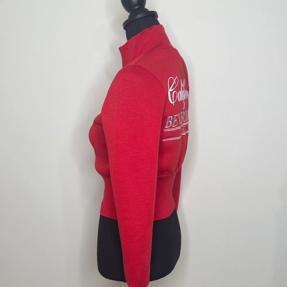 Beverly Hills Red Women's Cropped Sweater Jacket - Picture 4 of 4